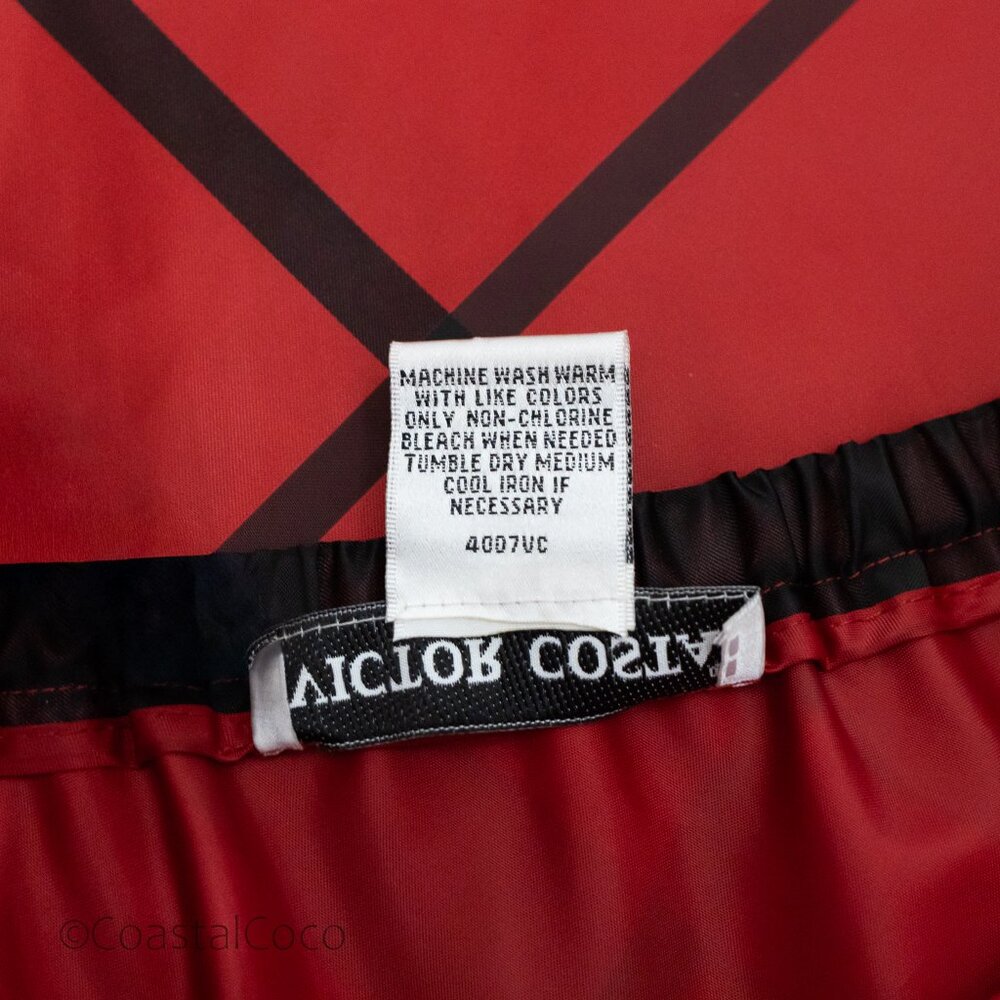 Vintage Victor Costa M Red Taffeta Maxi Skirt Plaid A-Line Dramatic Bold 90s Y2K - Picture 6 of 10